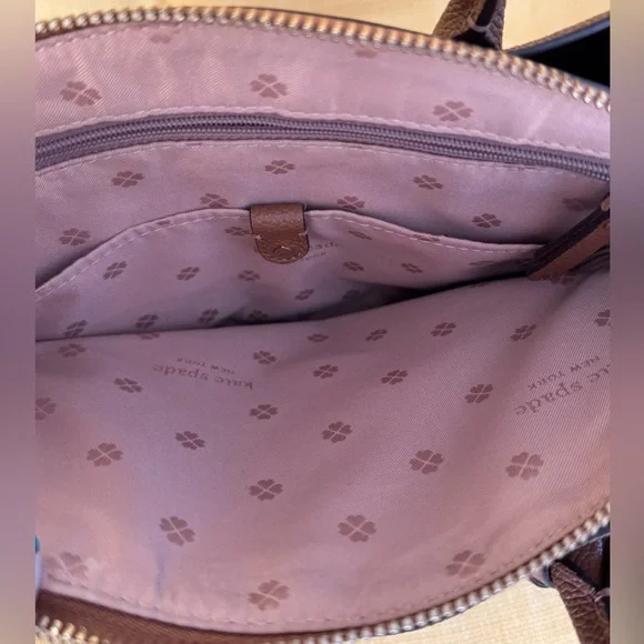 Kate Spade Medium Top Handle Satchel: Brown Leather w/ Removeable Shoulder Strap - Picture 11 of 13